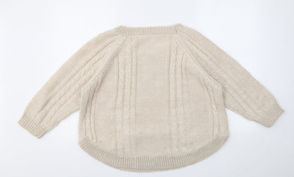 Womens UK Size S OASIS Beige Pullover Jumper