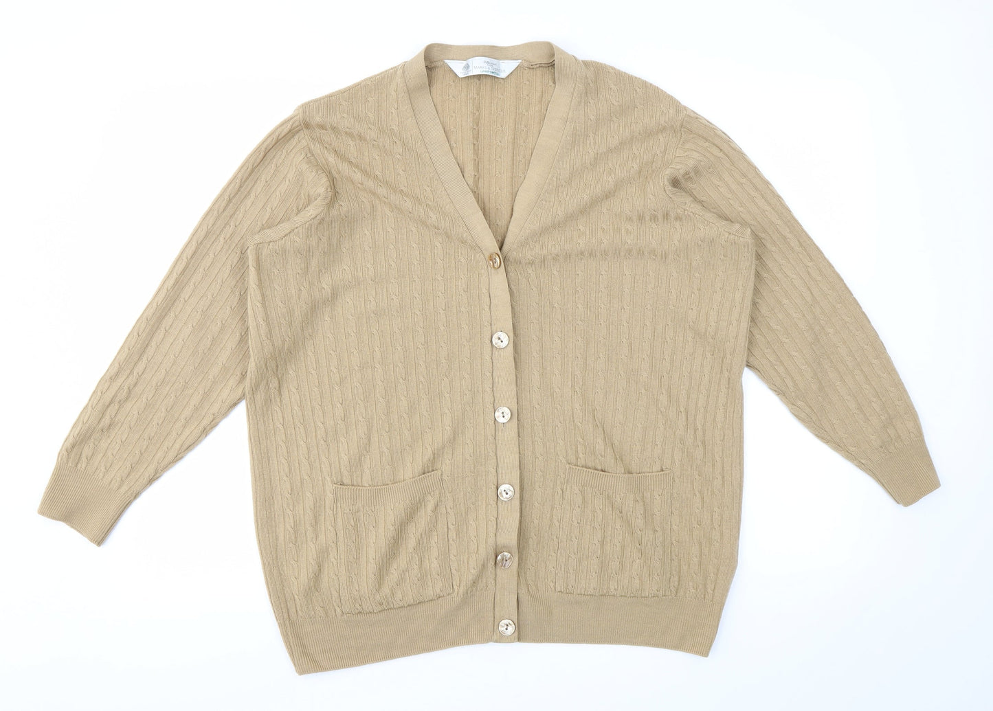 Womens UK Size 14 M&S Brown Cardigan Jumper