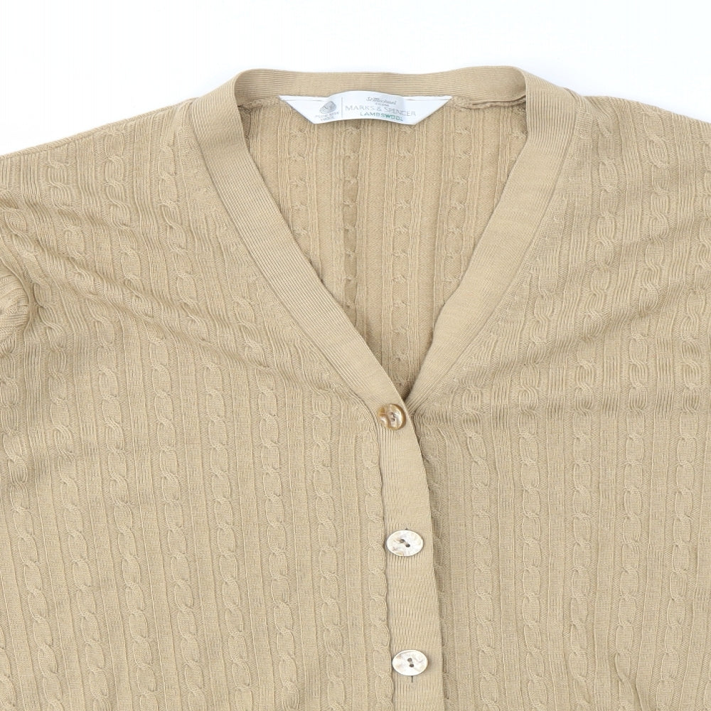 Womens UK Size 14 M&S Brown Cardigan Jumper