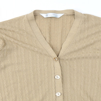 Womens UK Size 14 M&S Brown Cardigan Jumper