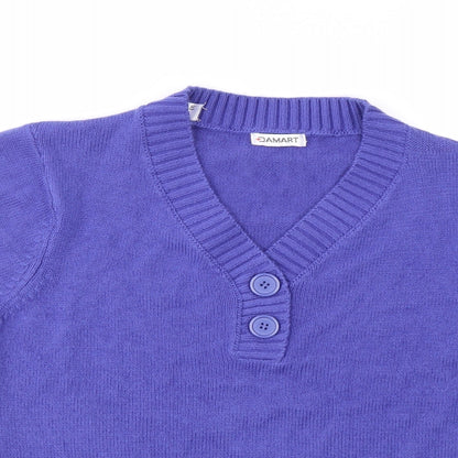 Womens UK Size 10 Damart Purple Pullover Jumper