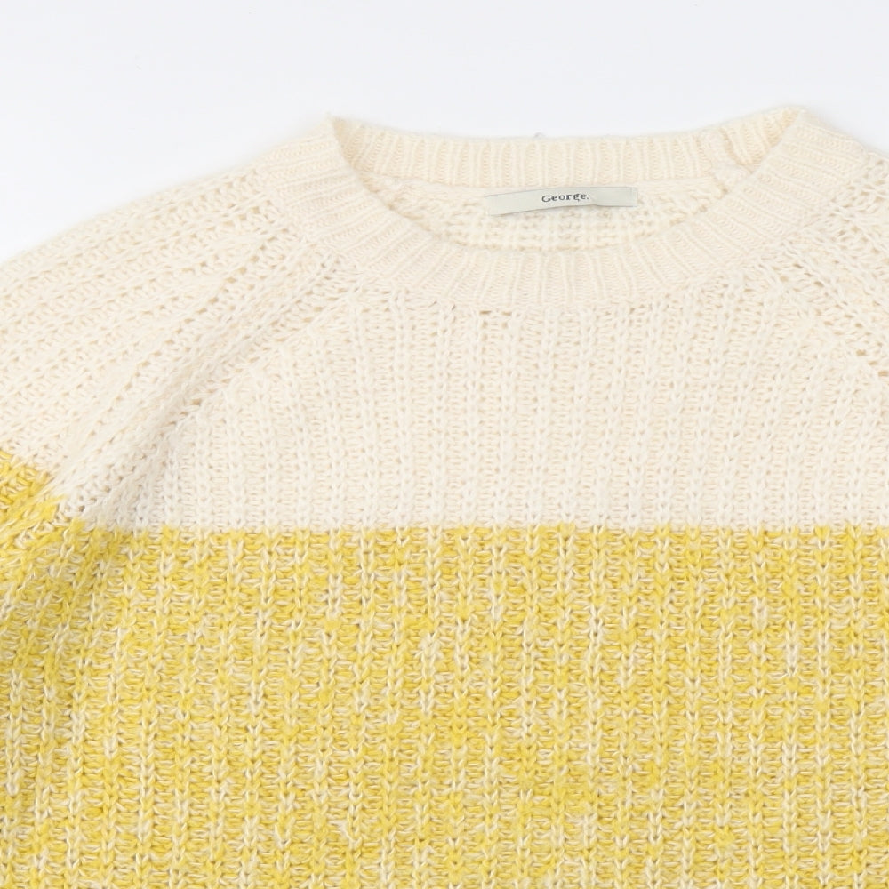 George Womens Multicoloured Houndstooth  Pullover Jumper Size S