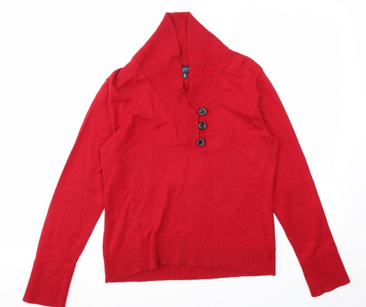 Womens UK Size M Jones New York Red Pullover Jumper