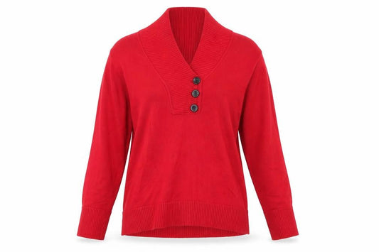 Womens UK Size M Jones New York Red Pullover Jumper