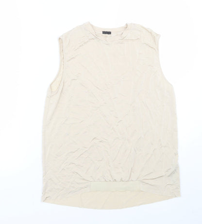 Womens UK Size S Oysho Gold Basic Tank