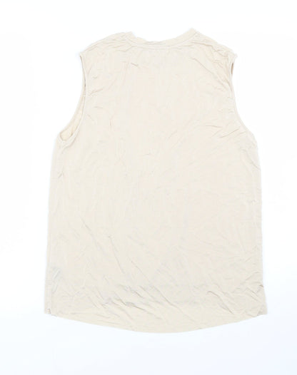 Womens UK Size S Oysho Gold Basic Tank