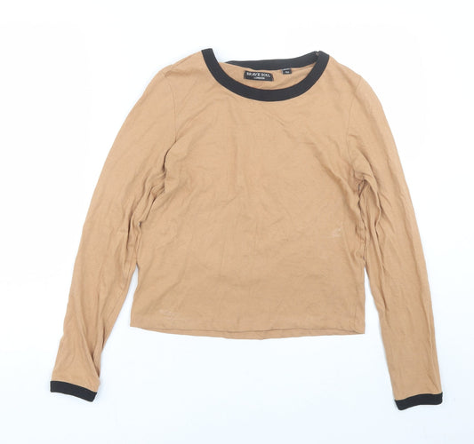 Womens UK Size XS Brave Soul Brown Basic T-Shirt