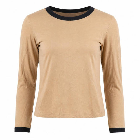 Womens UK Size XS Brave Soul Brown Basic T-Shirt