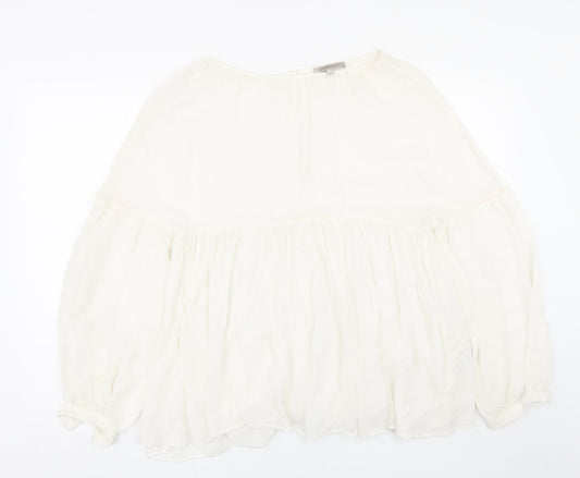 M&S Womens White   Basic Blouse Size 6