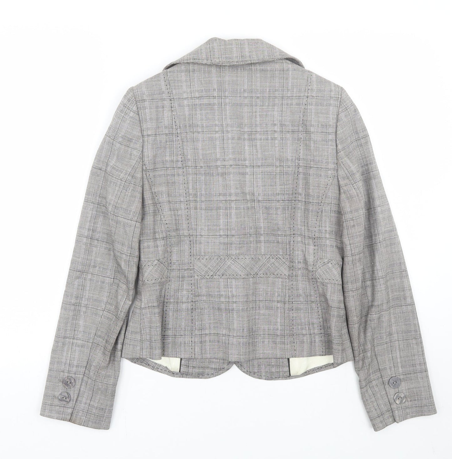 NEXT Womens Grey Plaid  Jacket Suit Size 8