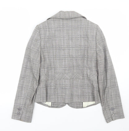 NEXT Womens Grey Plaid  Jacket Suit Size 8