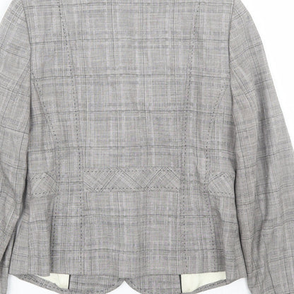 NEXT Womens Grey Plaid  Jacket Suit Size 8