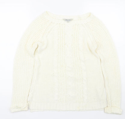 Womens UK Size 8 Peacocks White Pullover Jumper