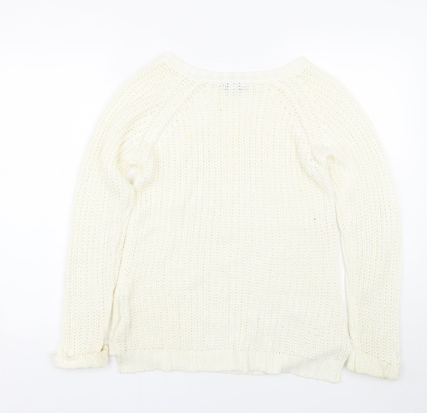 Womens UK Size 8 Peacocks White Pullover Jumper