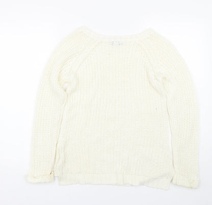 Womens UK Size 8 Peacocks White Pullover Jumper