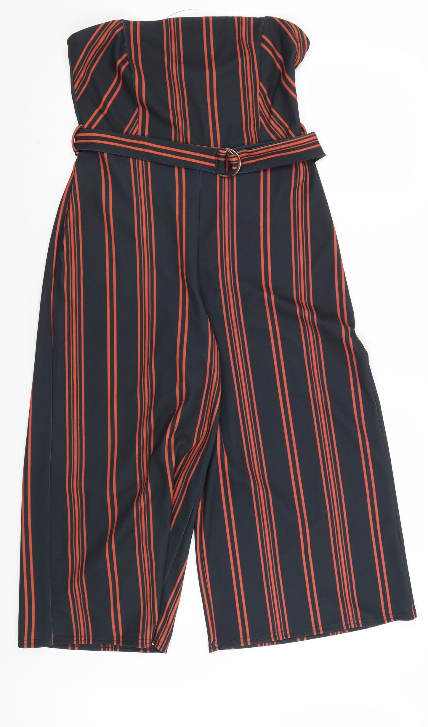 New Look Womens Black Striped  Romper One-Piece Size M L21 in