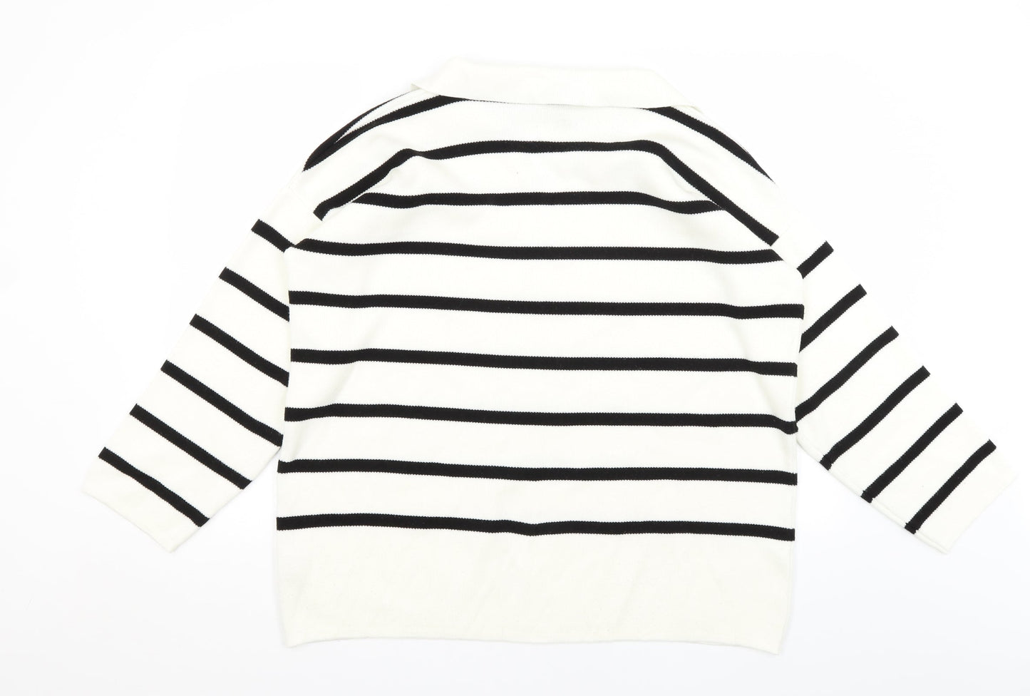 New Look Mens Ivory Striped  Pullover Jumper Size S