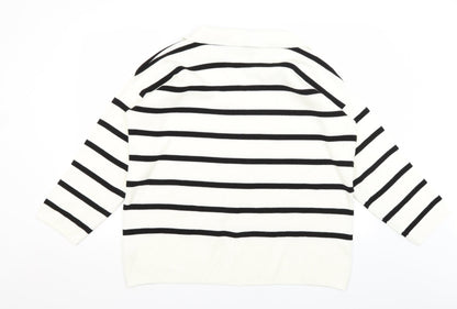 New Look Mens Ivory Striped  Pullover Jumper Size S