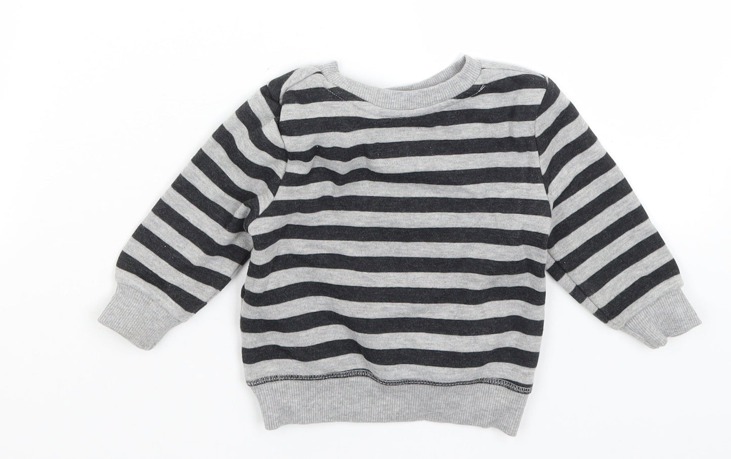 Primark Baby Grey Striped  Pullover Jumper Size 9-12 Months  - Merry Rex-mas