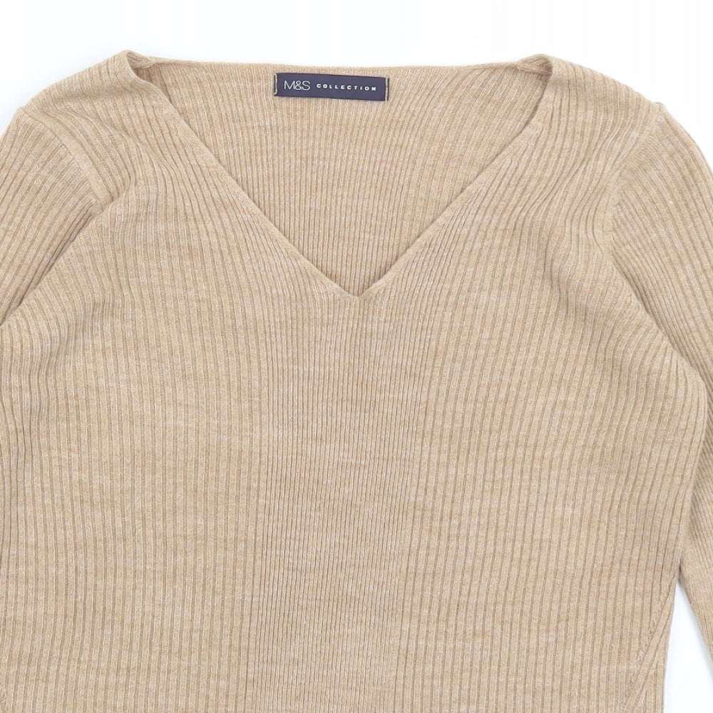 Womens UK Size 8 M&S Brown Pullover Jumper