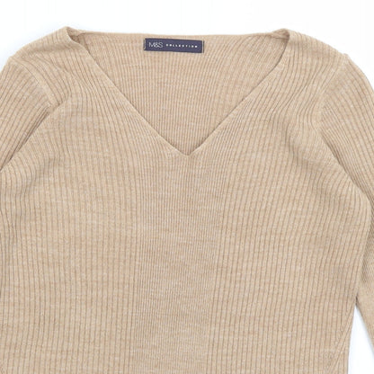 Womens UK Size 8 M&S Brown Pullover Jumper