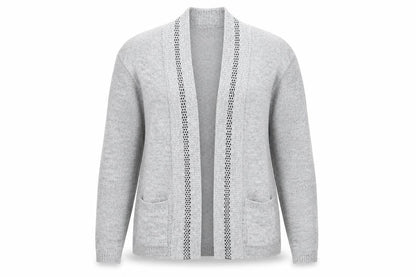 Front view of Pure Fashion women’s grey shrug jumper, size L