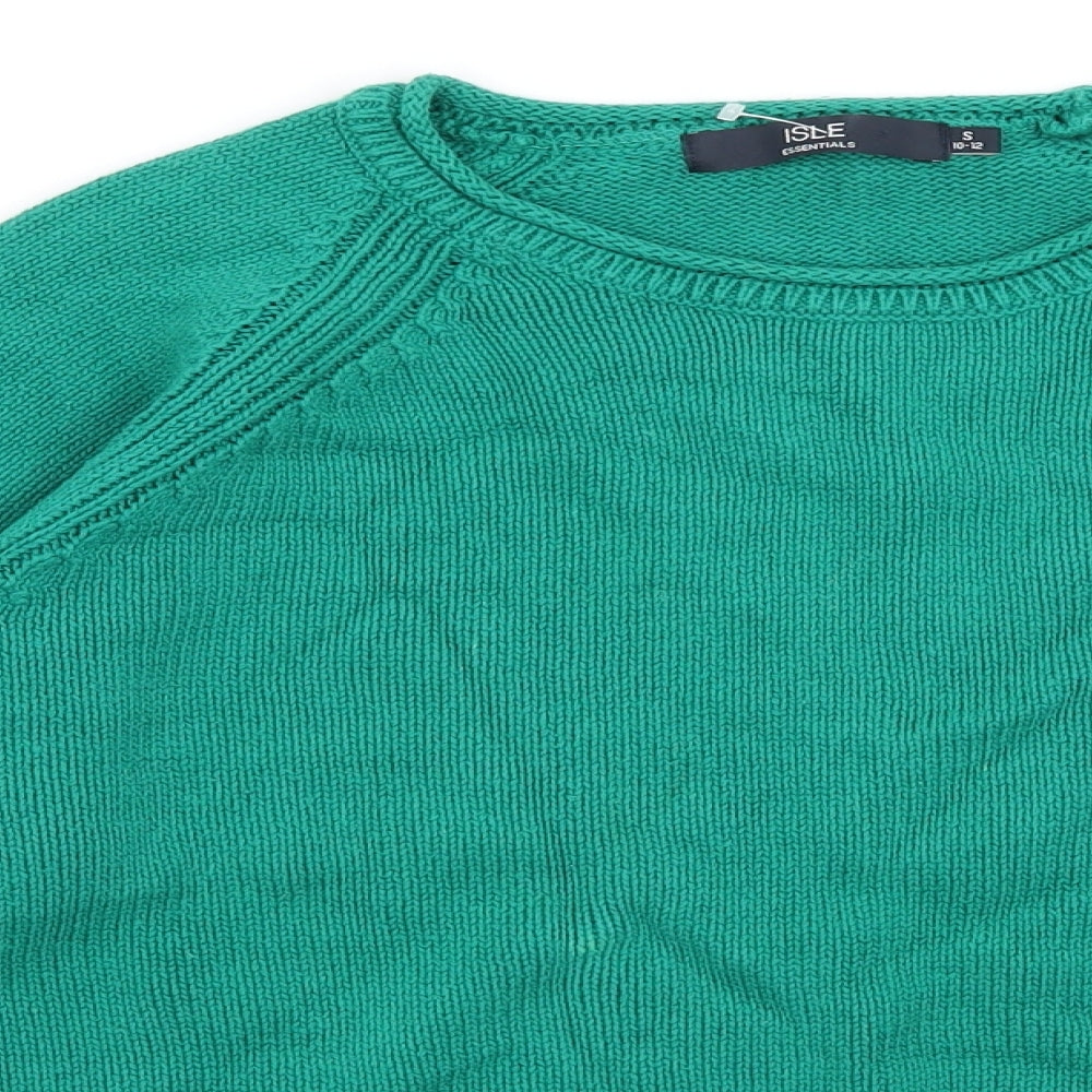 Womens UK Size S Isle Green Pullover Jumper