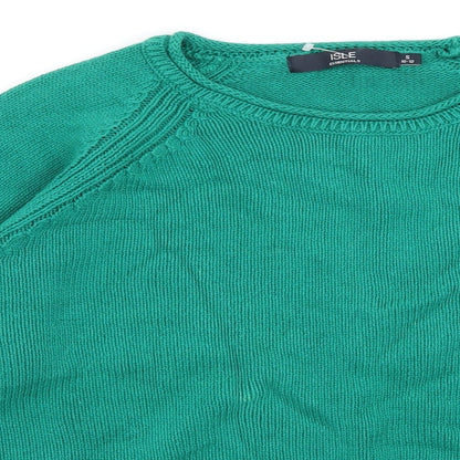 Womens UK Size S Isle Green Pullover Jumper