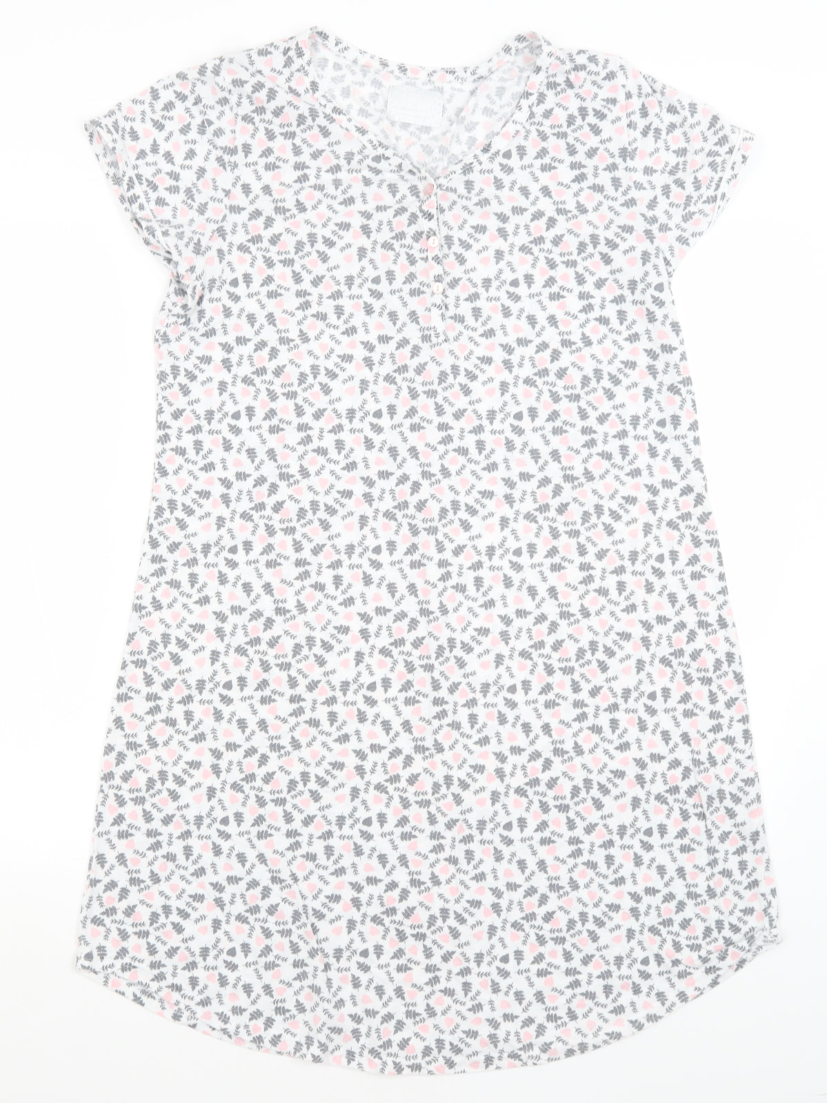 Matalan Womens White Floral  Top Nightshirt Size M