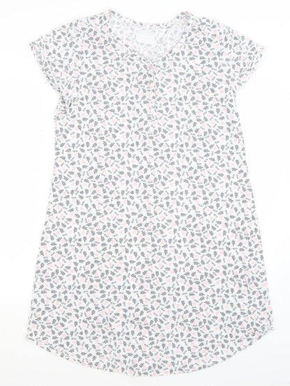 Matalan Womens White Floral  Top Nightshirt Size M