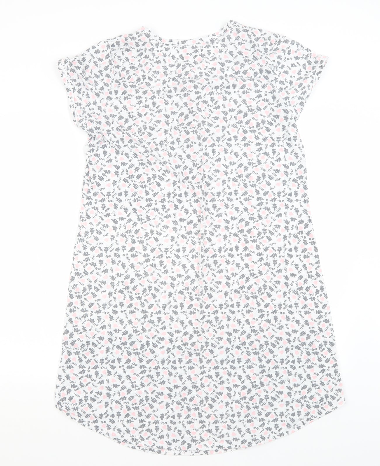 Matalan Womens White Floral  Top Nightshirt Size M