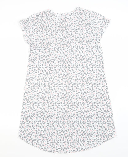 Matalan Womens White Floral  Top Nightshirt Size M