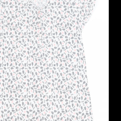Matalan Womens White Floral  Top Nightshirt Size M