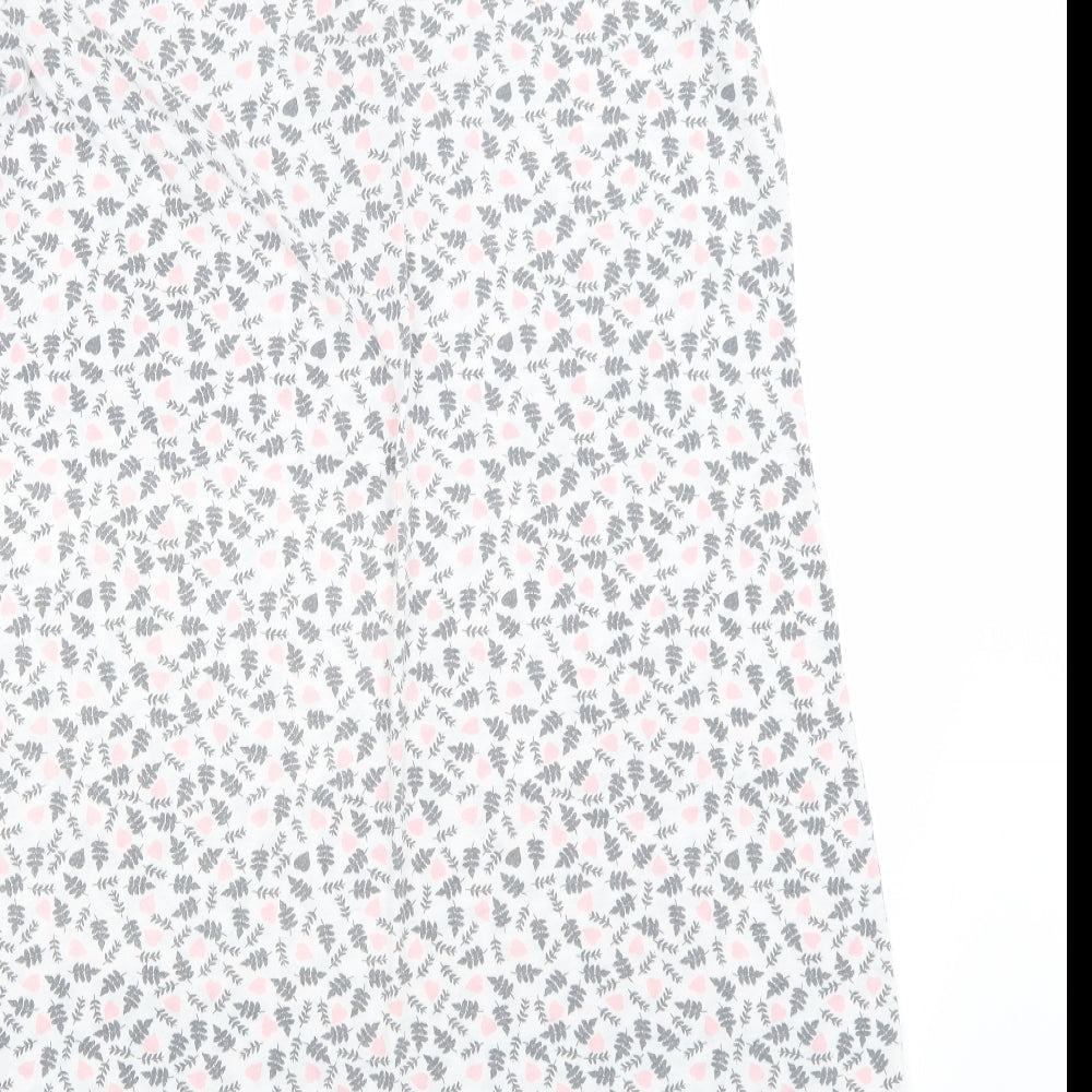 Matalan Womens White Floral  Top Nightshirt Size M