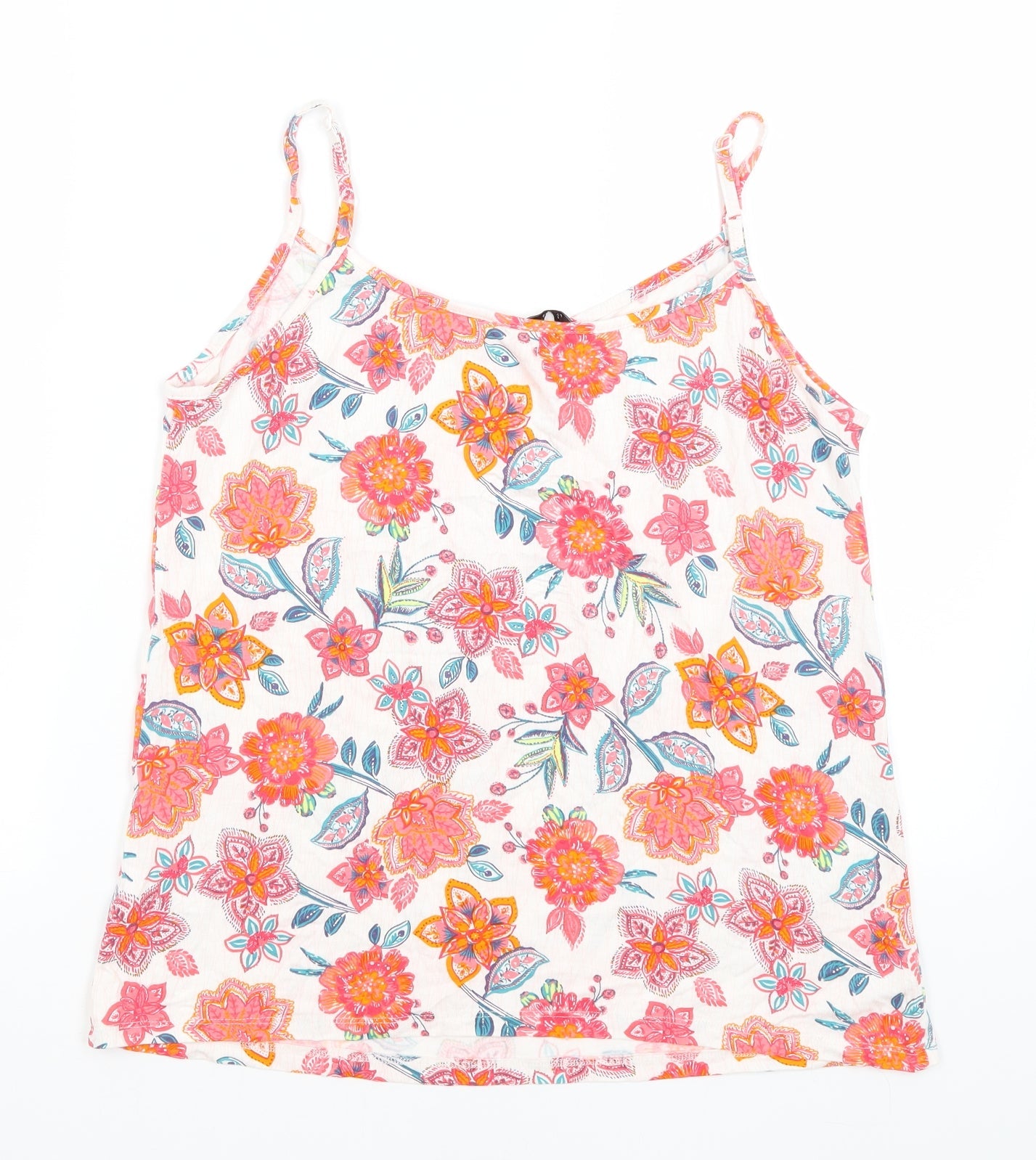 George Womens White Floral  Camisole Tank Size 12