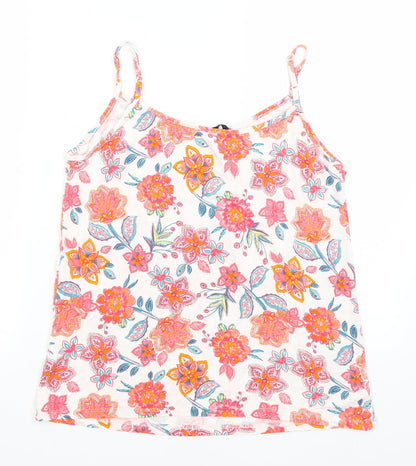 George Womens White Floral  Camisole Tank Size 12