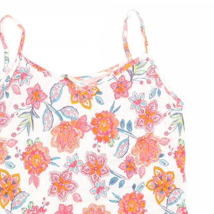 George Womens White Floral  Camisole Tank Size 12