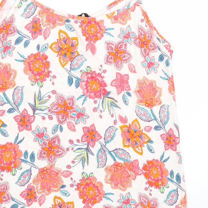 George Womens White Floral  Camisole Tank Size 12