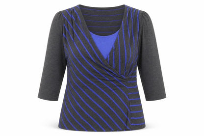 Marks and Spencer Womens Grey Striped  Basic Blouse Size 18