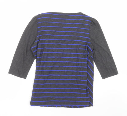 Marks and Spencer Womens Grey Striped  Basic Blouse Size 18
