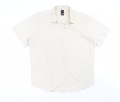 Taylor & Wright Mens Beige    Button-Up Size 17.5