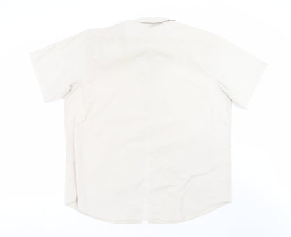 Taylor & Wright Mens Beige    Button-Up Size 17.5