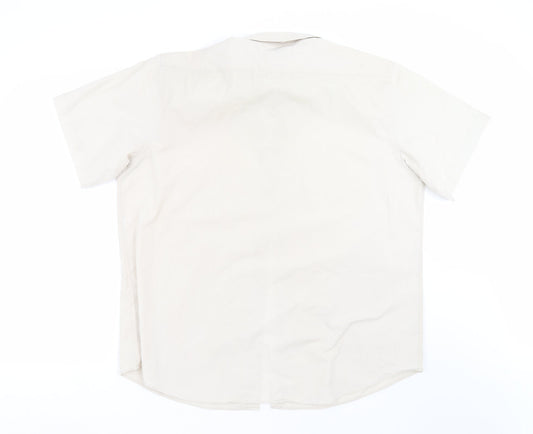 Taylor & Wright Mens Beige    Button-Up Size 17.5