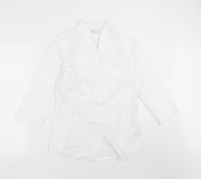 BCP Collection Womens White   Basic Button-Up Size 14