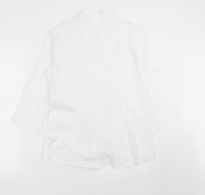 BCP Collection Womens White   Basic Button-Up Size 14