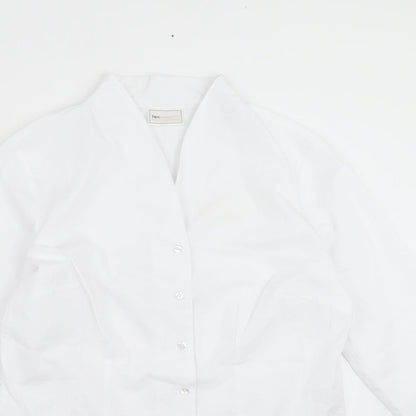 BCP Collection Womens White   Basic Button-Up Size 14