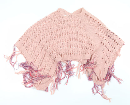 Marks and Spencer Womens Pink  Knit Cape Jumper One Size