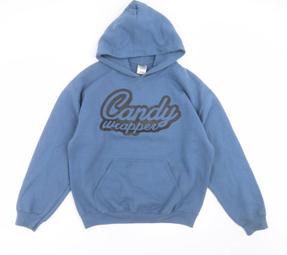 Gildan Womens Blue   Pullover Hoodie Size M  - candy wrapper