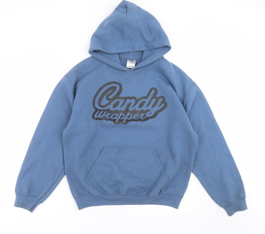Gildan Womens Blue   Pullover Hoodie Size M  - candy wrapper