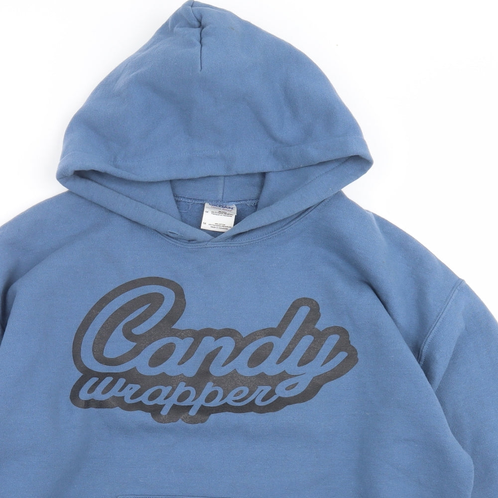 Gildan Womens Blue   Pullover Hoodie Size M  - candy wrapper